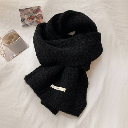 Avocado Green Wool Cable Knit Winter Scarf