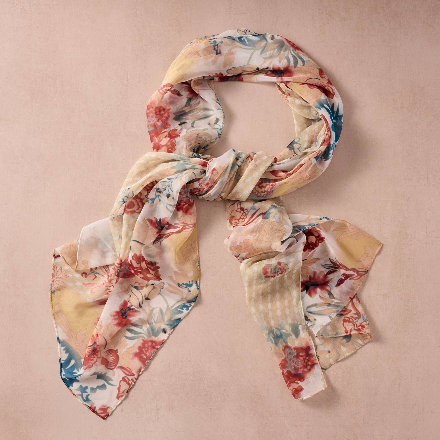 Handcrafted Sharad Floral Chiffon Scarf