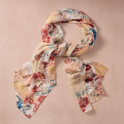 Handcrafted Sharad Floral Chiffon Scarf