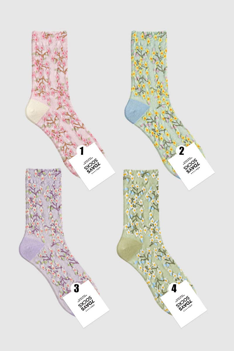 Women's Crew Bloom Garden Flower Socks