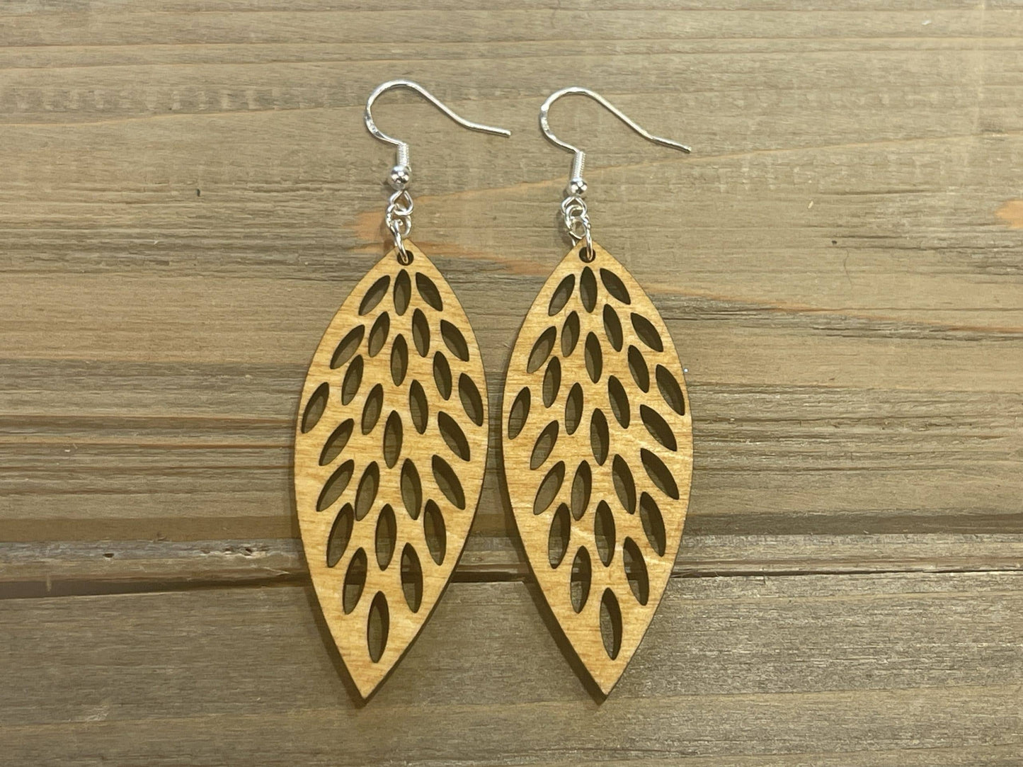 Wooden Feather Lightweight Earrings