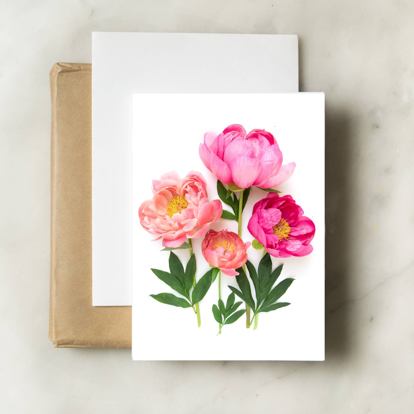 Card - Peony Flowers