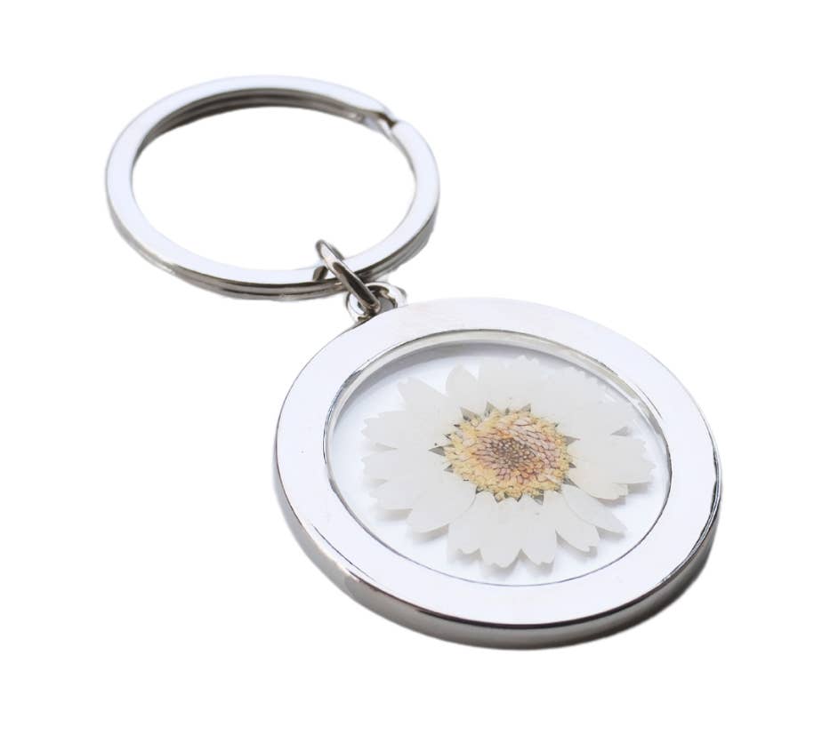 Mount Vernon, WA Pressed Flower Keychain