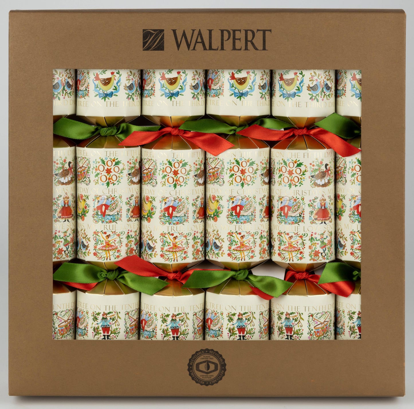 12 Days of Christmas Crackers 12" 6ct