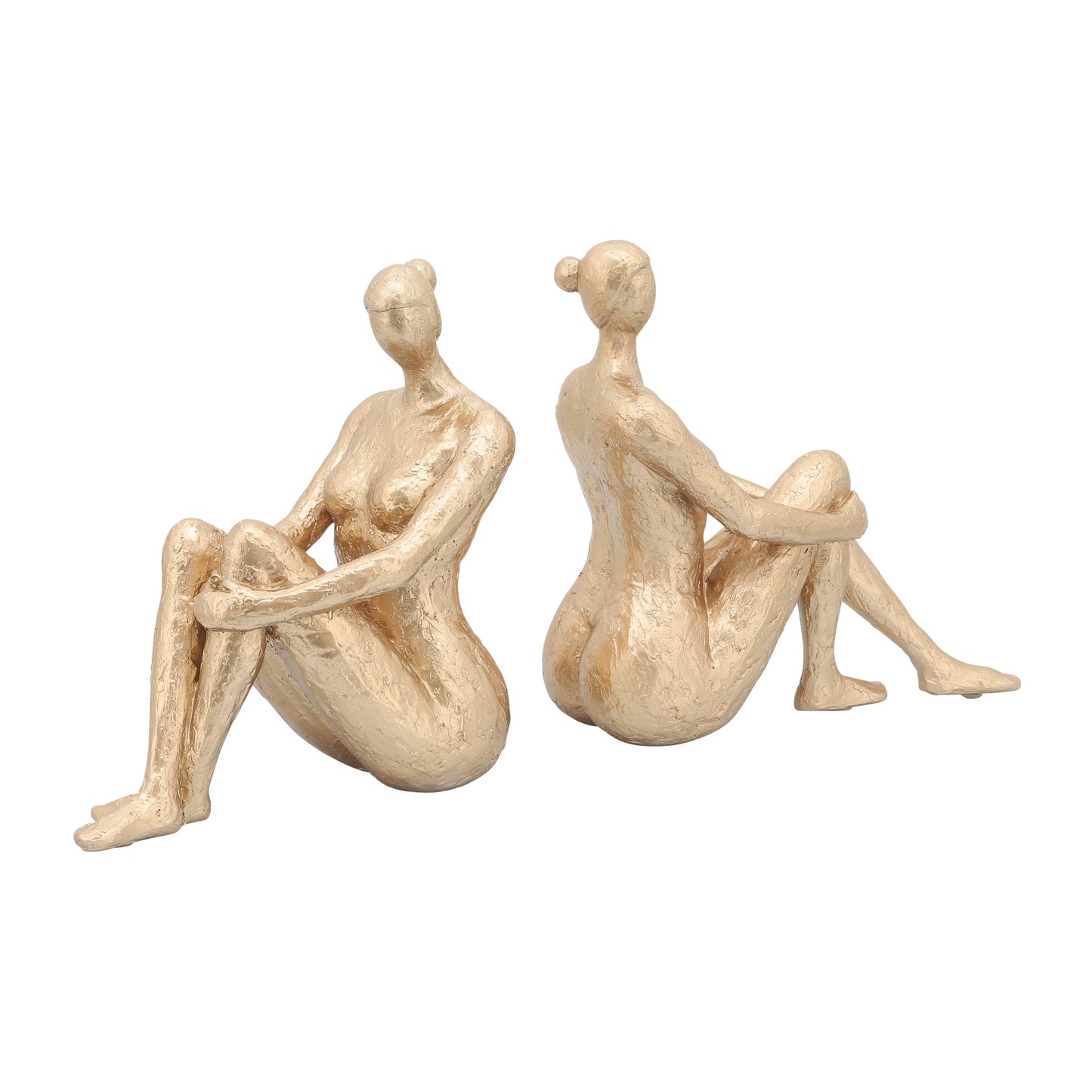 Gold Resin Modern Lady Pair Bookend 8"