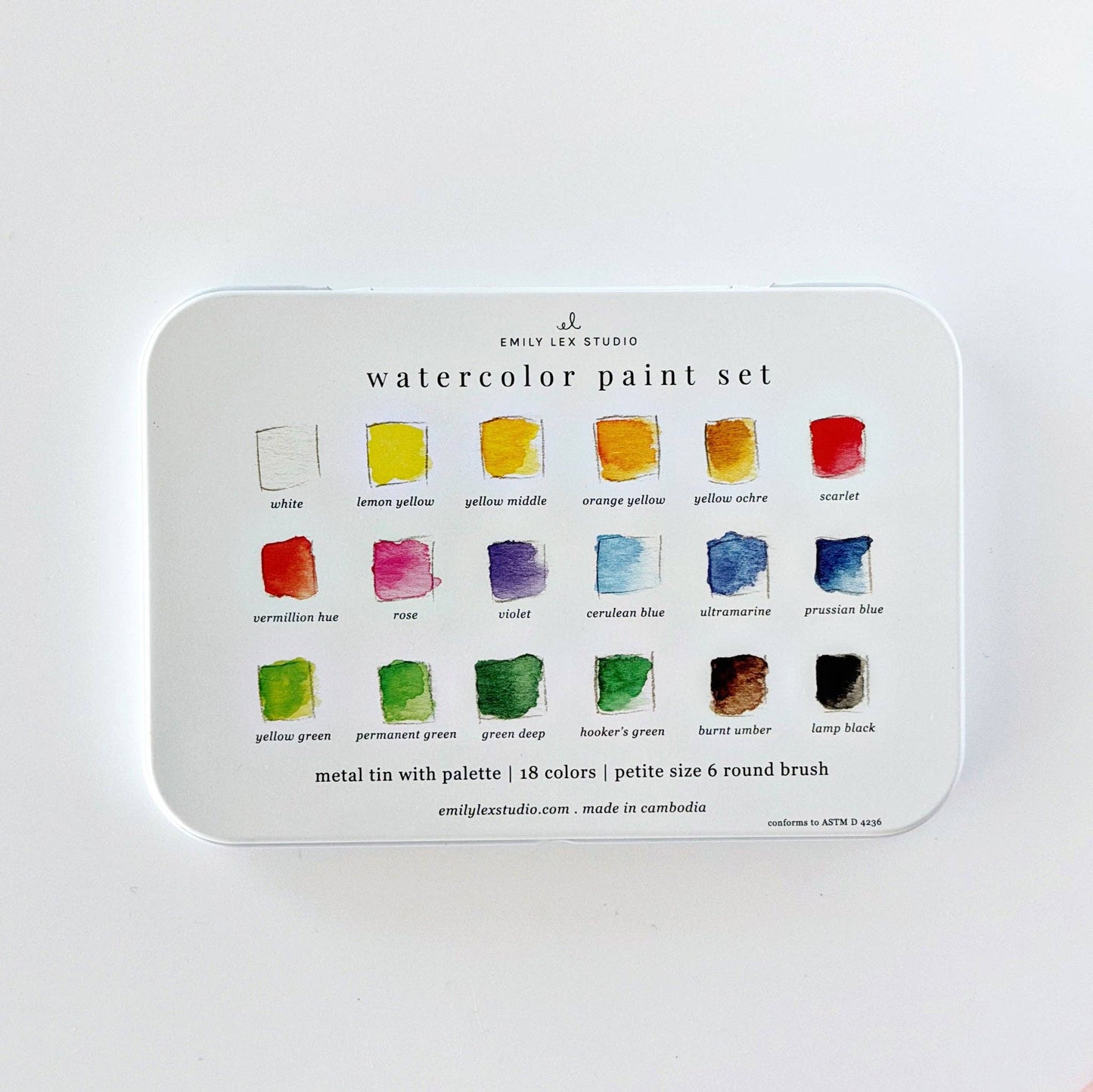 Watercolor Paint Set 18 Colors w/ Brush