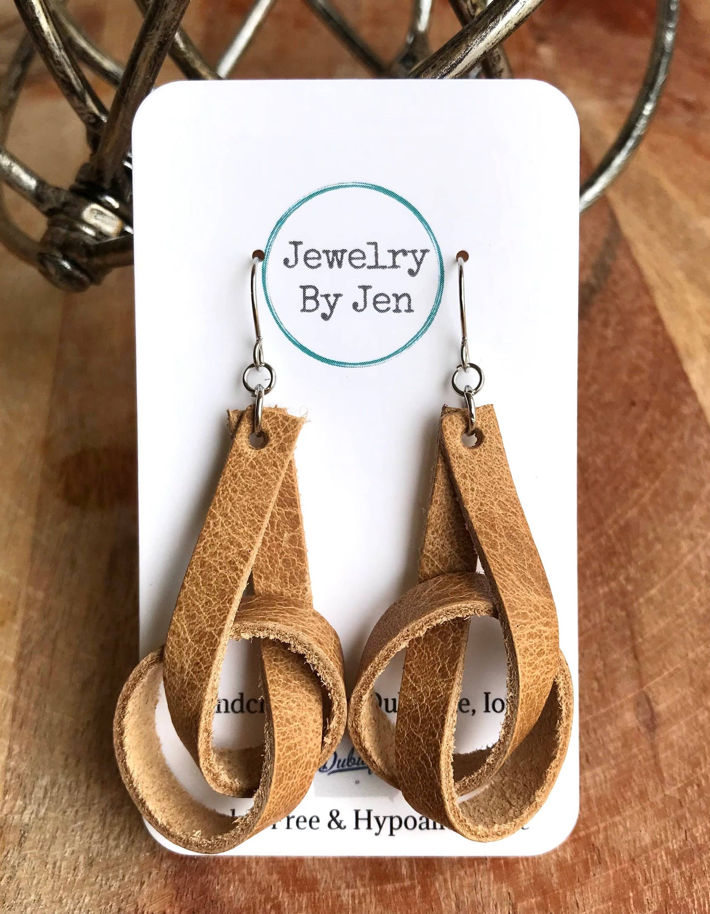 Knot Earrings: Weathered Tan