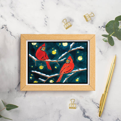Greeting Card Winter Cardinals