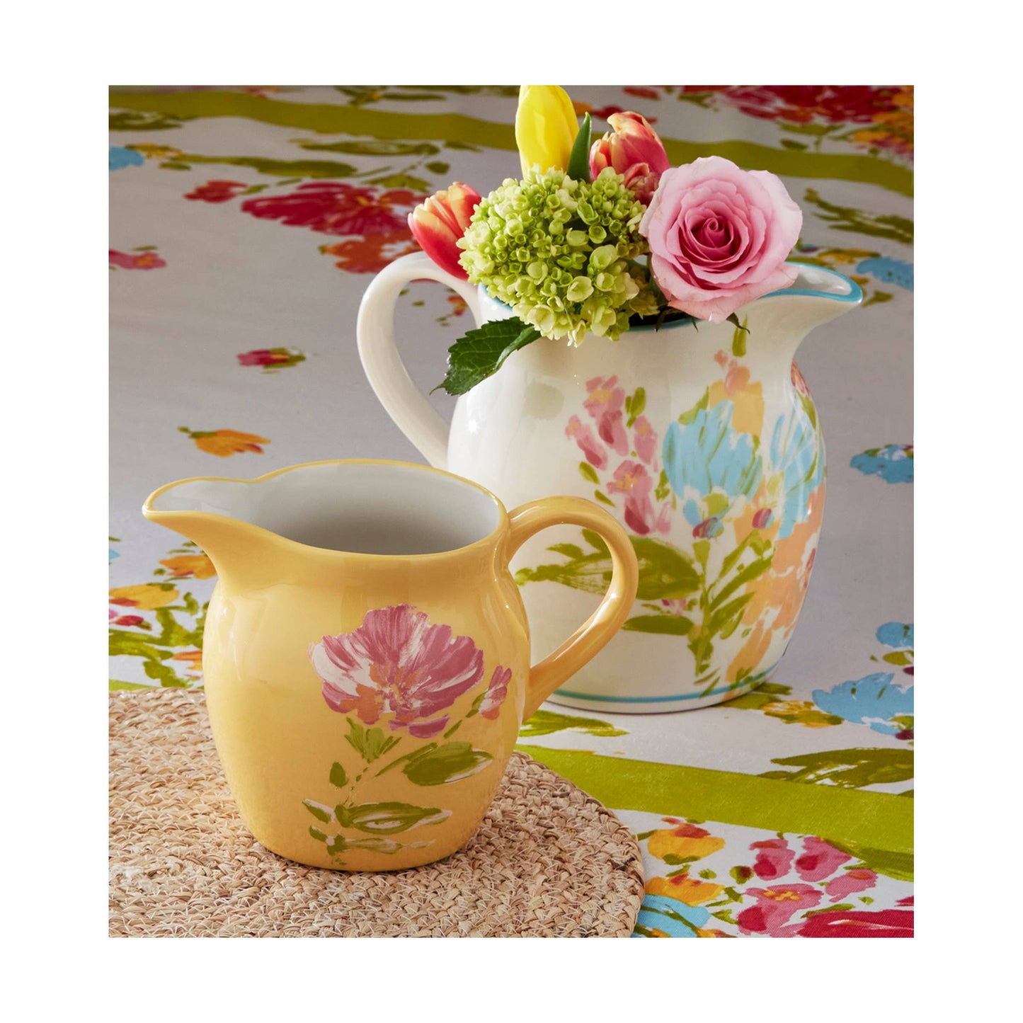 Bloom & Blossom Pitcher Large Multi Earthenware Spring
