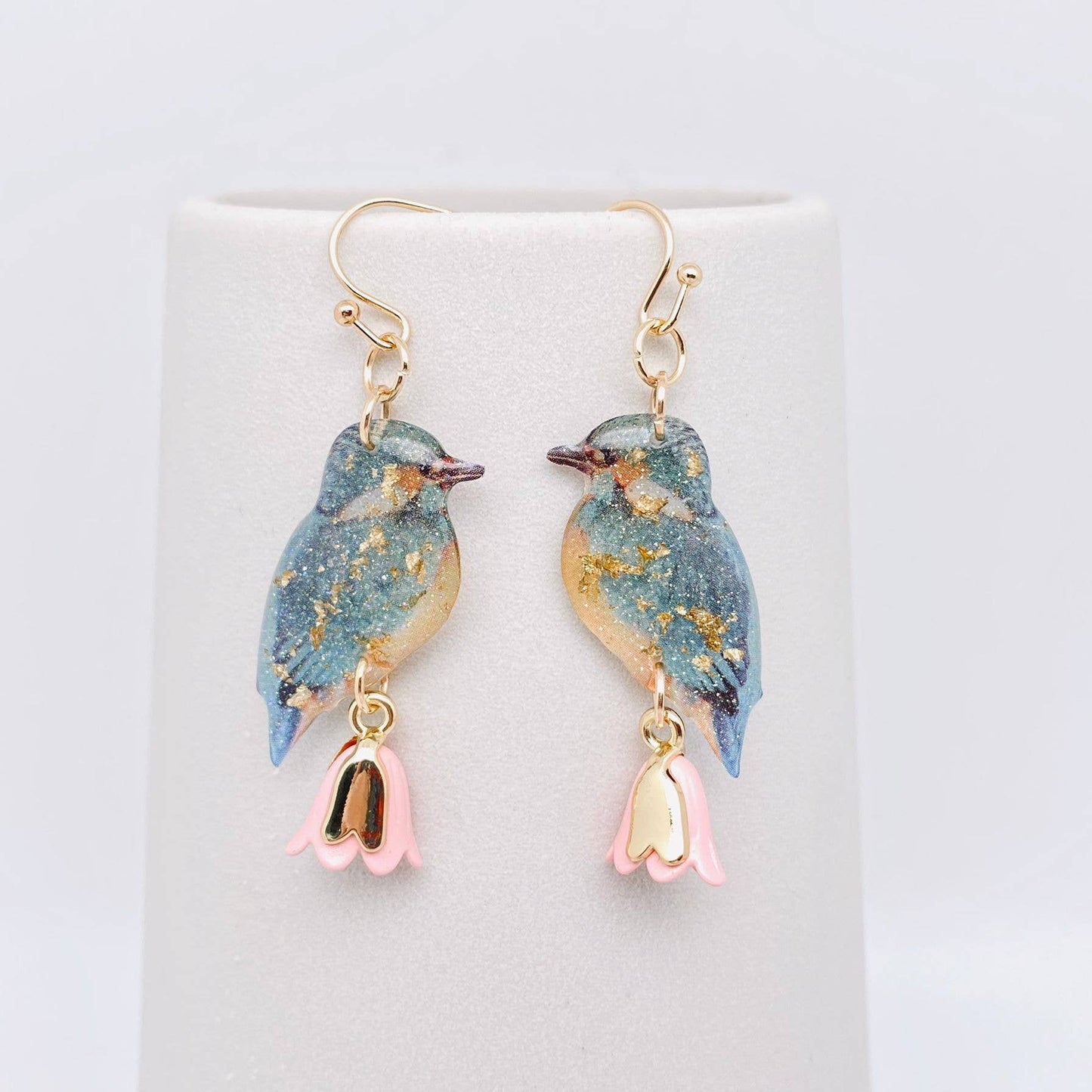 Bird Charm Dangle Earrings
