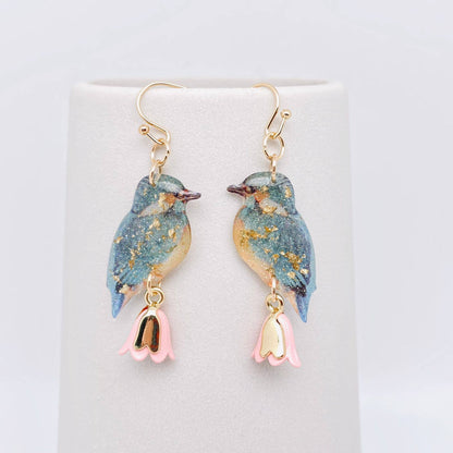 Bird Charm Dangle Earrings