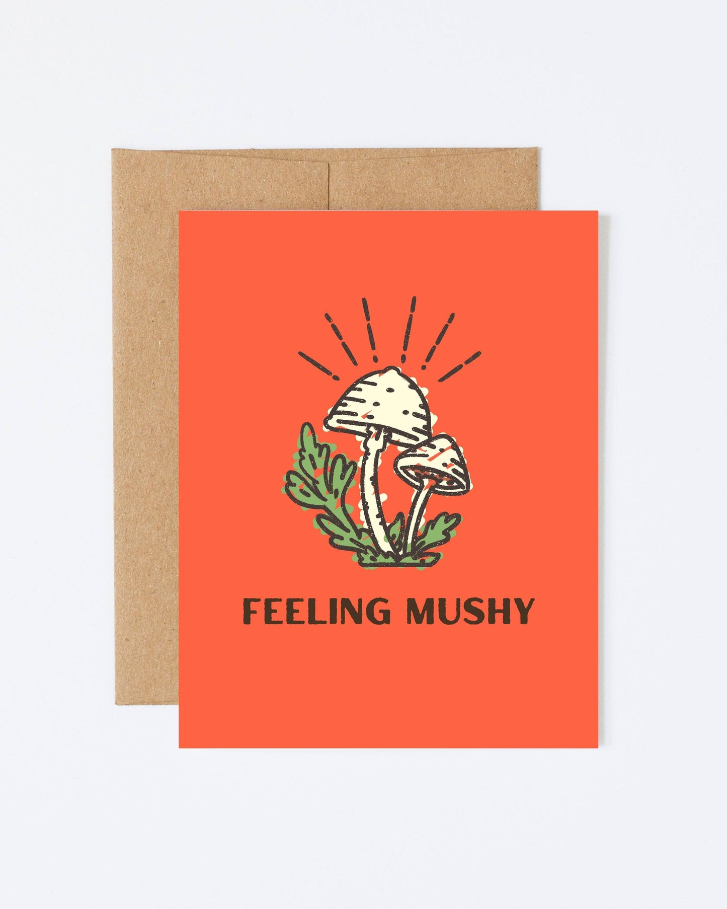 Feeling Mushy - Romantic Greeting Card - Blank Inside