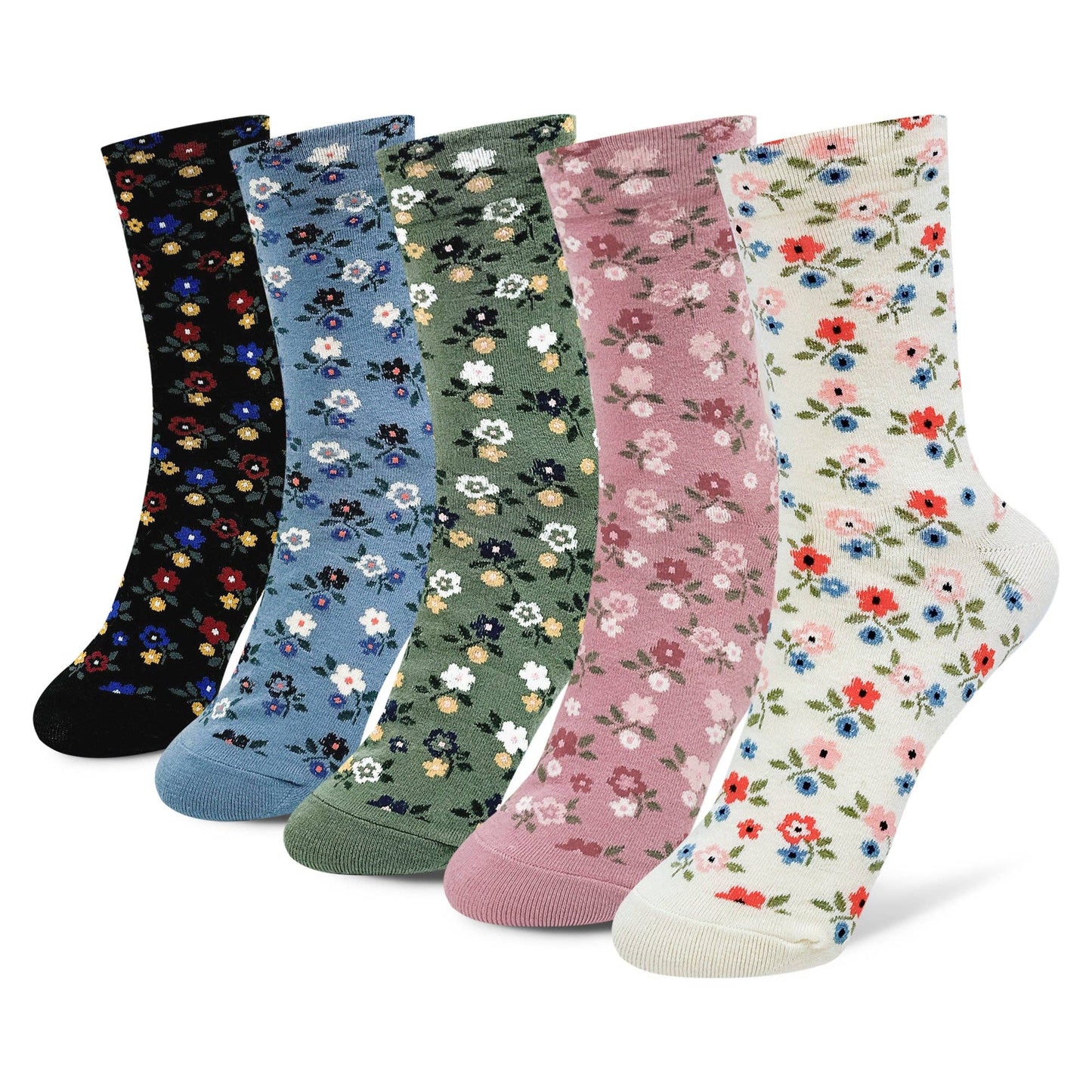 Women's  Flower Pattern Crew Socks