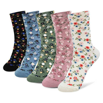 Women's  Flower Pattern Crew Socks