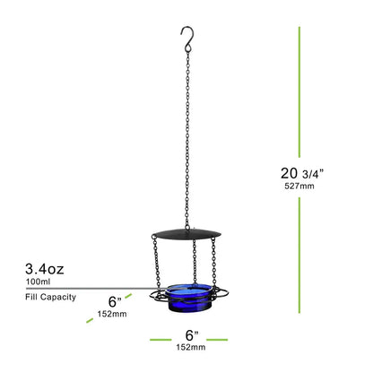 Mosaic Birds Floral Bird Feeder Cobalt