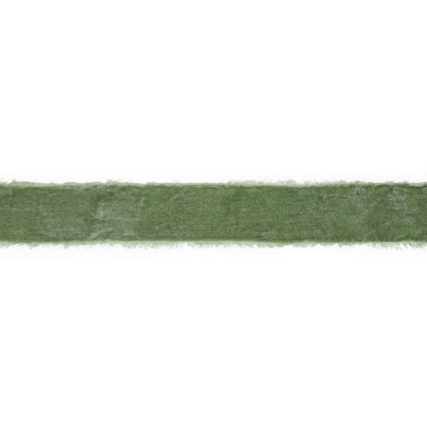 1 1/2" Frayed Velvet | Sage Green | 5 Yard Roll