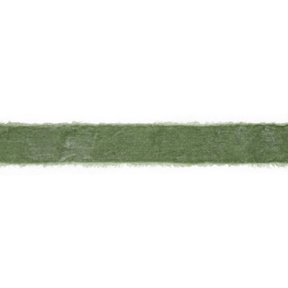 1 1/2" Frayed Velvet | Sage Green | 5 Yard Roll