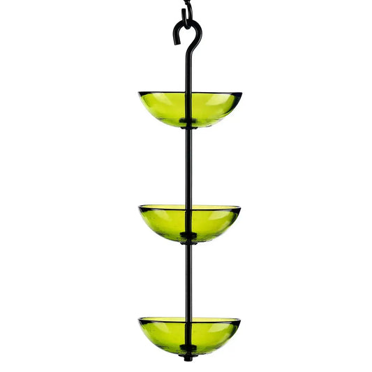 Mosaic Birds Triple Hanging Poppy Feeder Lime