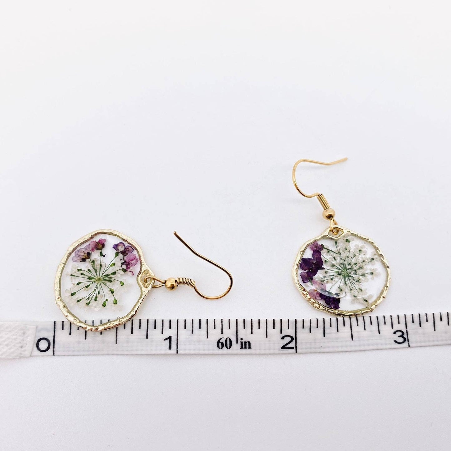Queen Anne's Lace & Lobularia Maritima Floral Earings