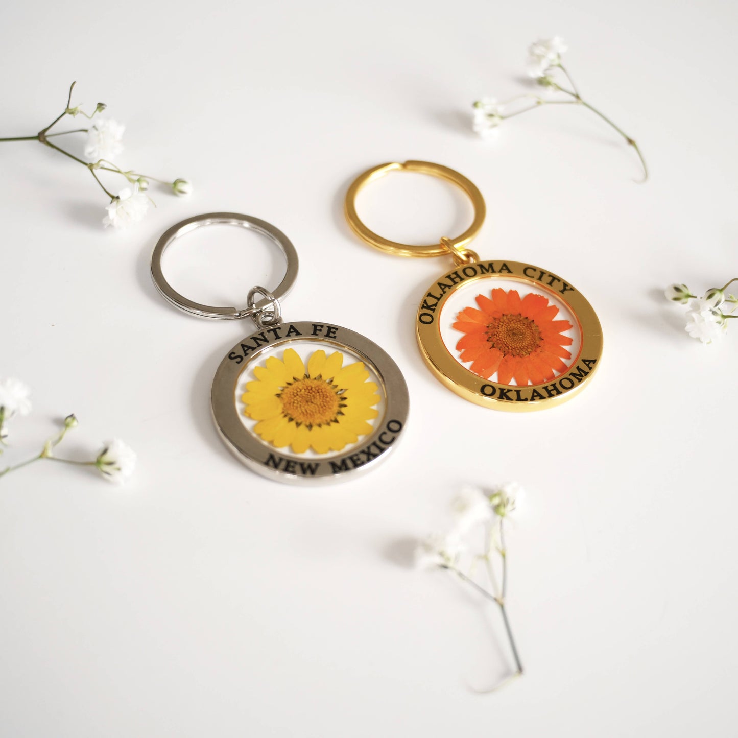 Mount Vernon, WA Pressed Flower Keychain