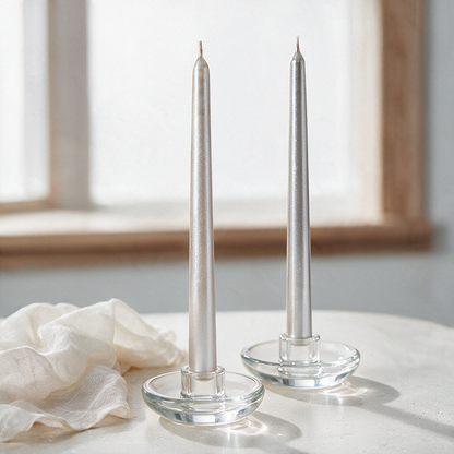 Silver Taper Candles 12" set of 2