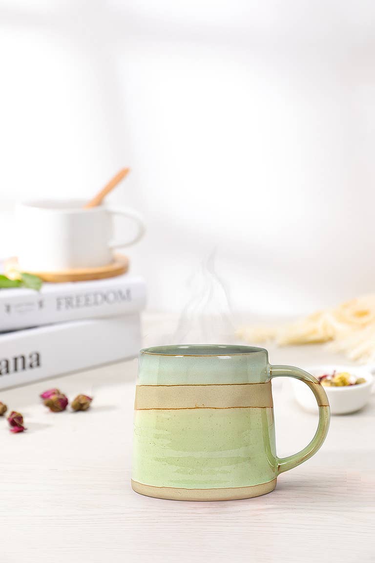 Blue Green Rustic Style Mug 14oz