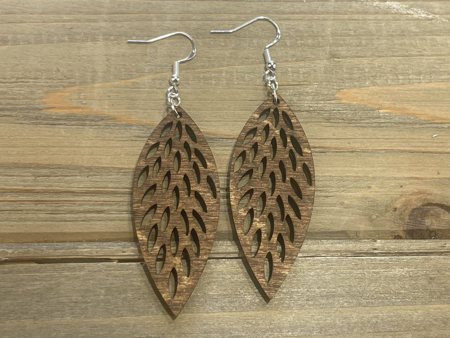 Wooden Feather Lightweight Earrings