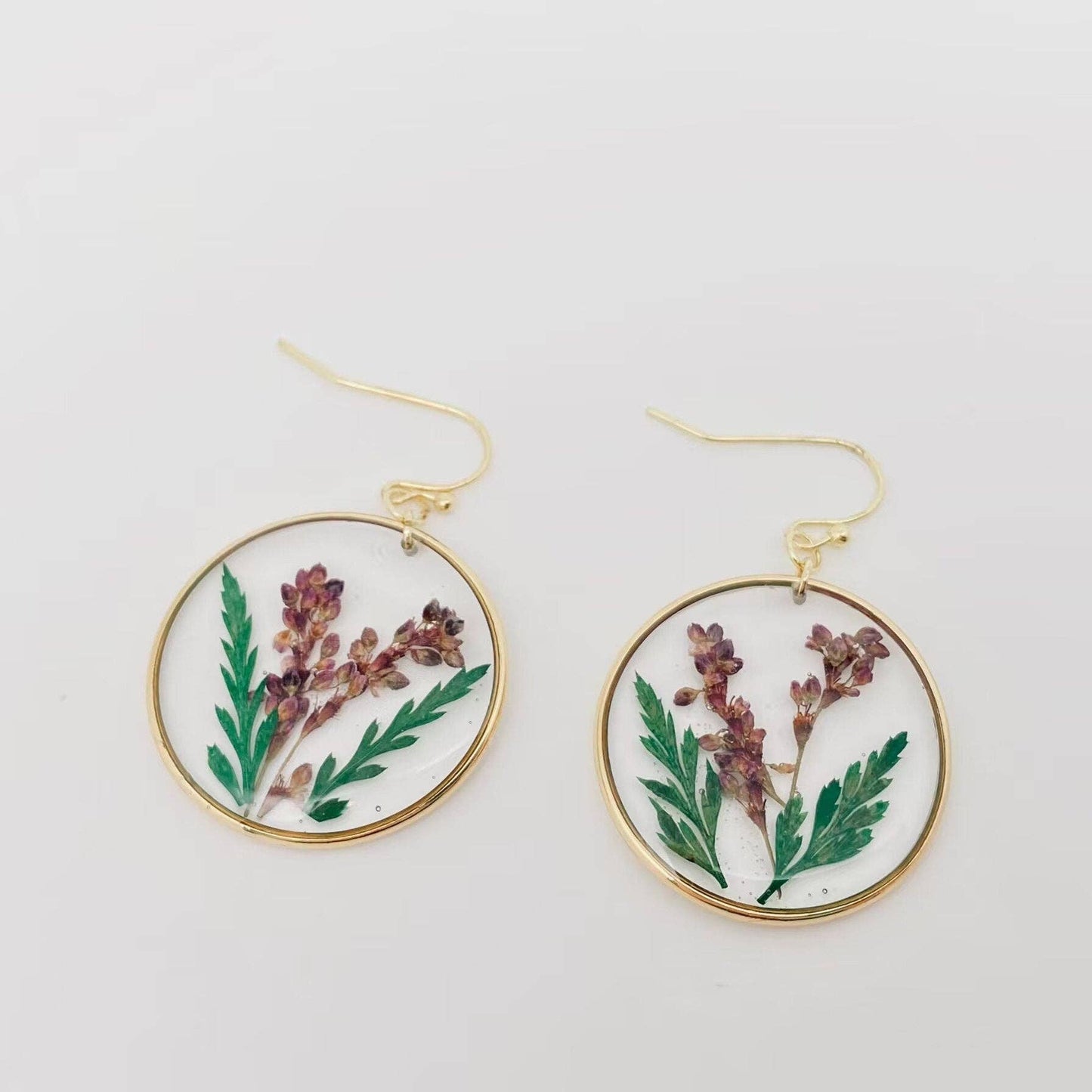 Persicaria Orientalis Pressed Dried Flower Earrings