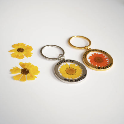 Mount Vernon, WA Pressed Flower Keychain