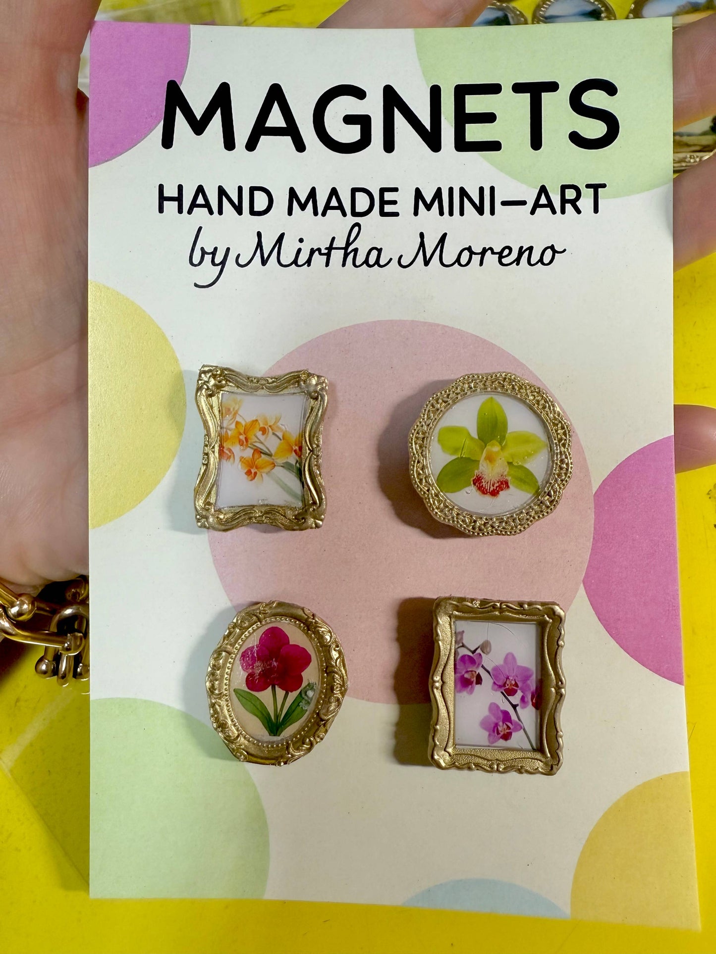 Orchid Botanical Magnets Set of 4