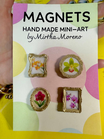 Orchid Botanical Magnets Set of 4