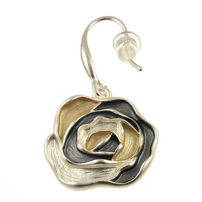 Rose Earrings in Blue Tones