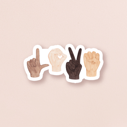 Love Your Neighbor — Diversity Sign Language Sticker