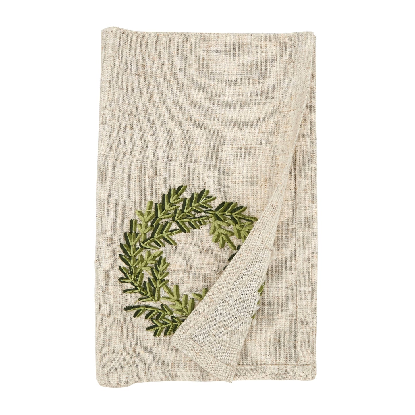 Festive Wreath Embroidered Napkin