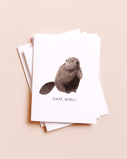 Dam Girl Beaver 4x6 Card