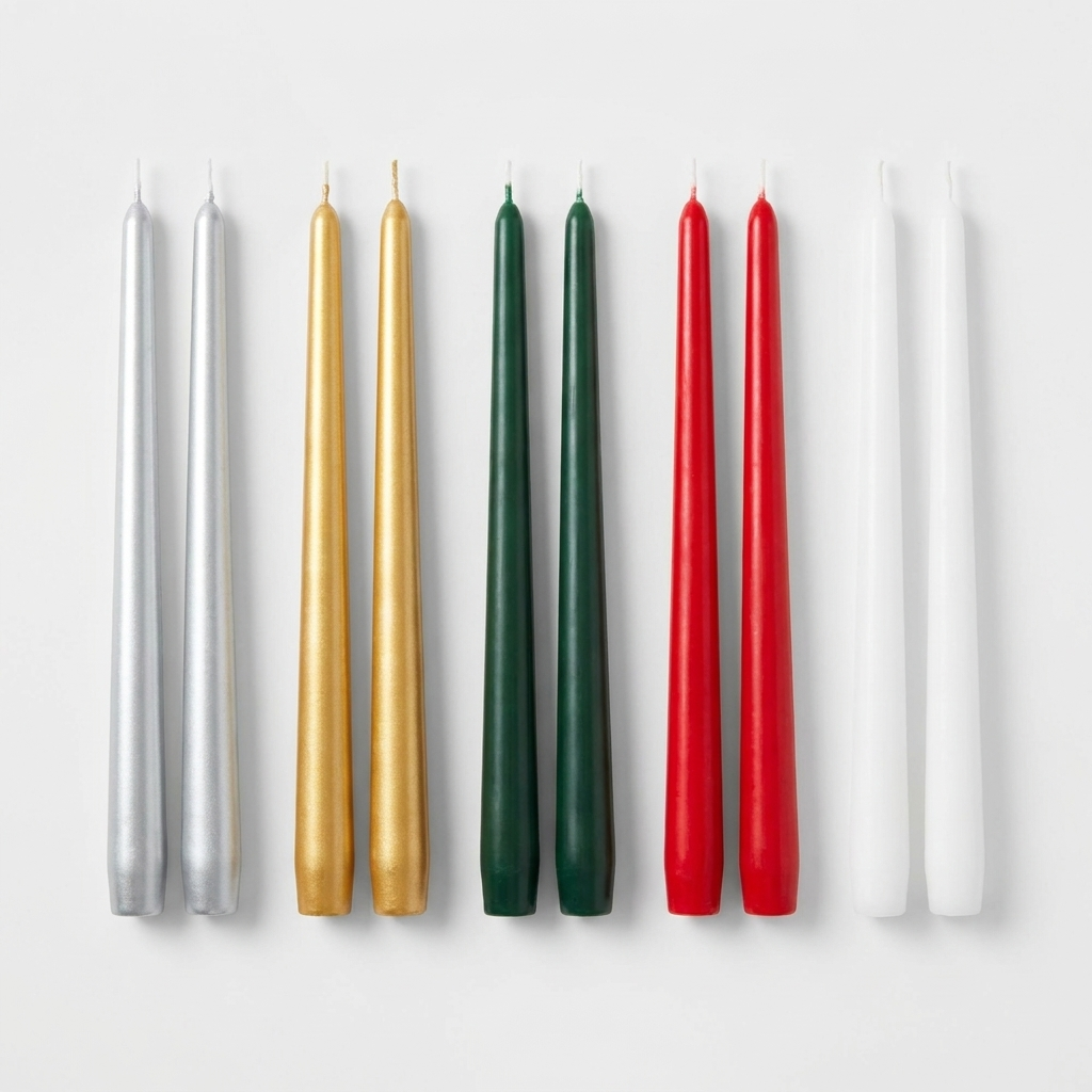 Silver Taper Candles 12" set of 2