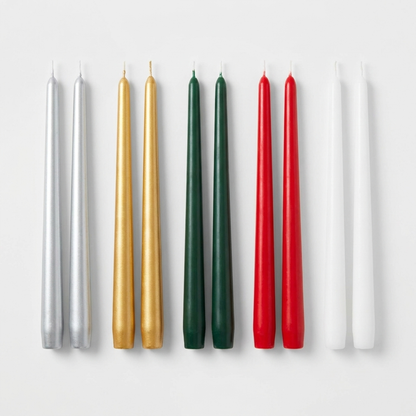 Silver Taper Candles 12" set of 2