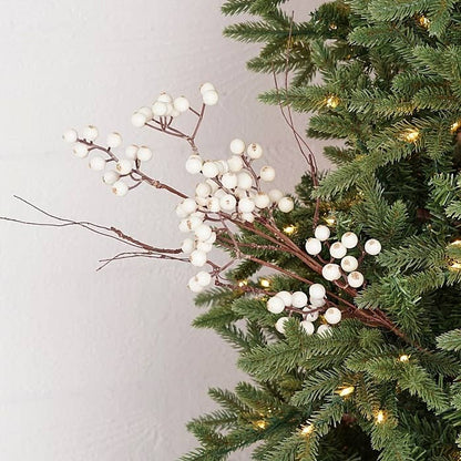 30825- 19in Pick-White snowberries with wispy twigs-