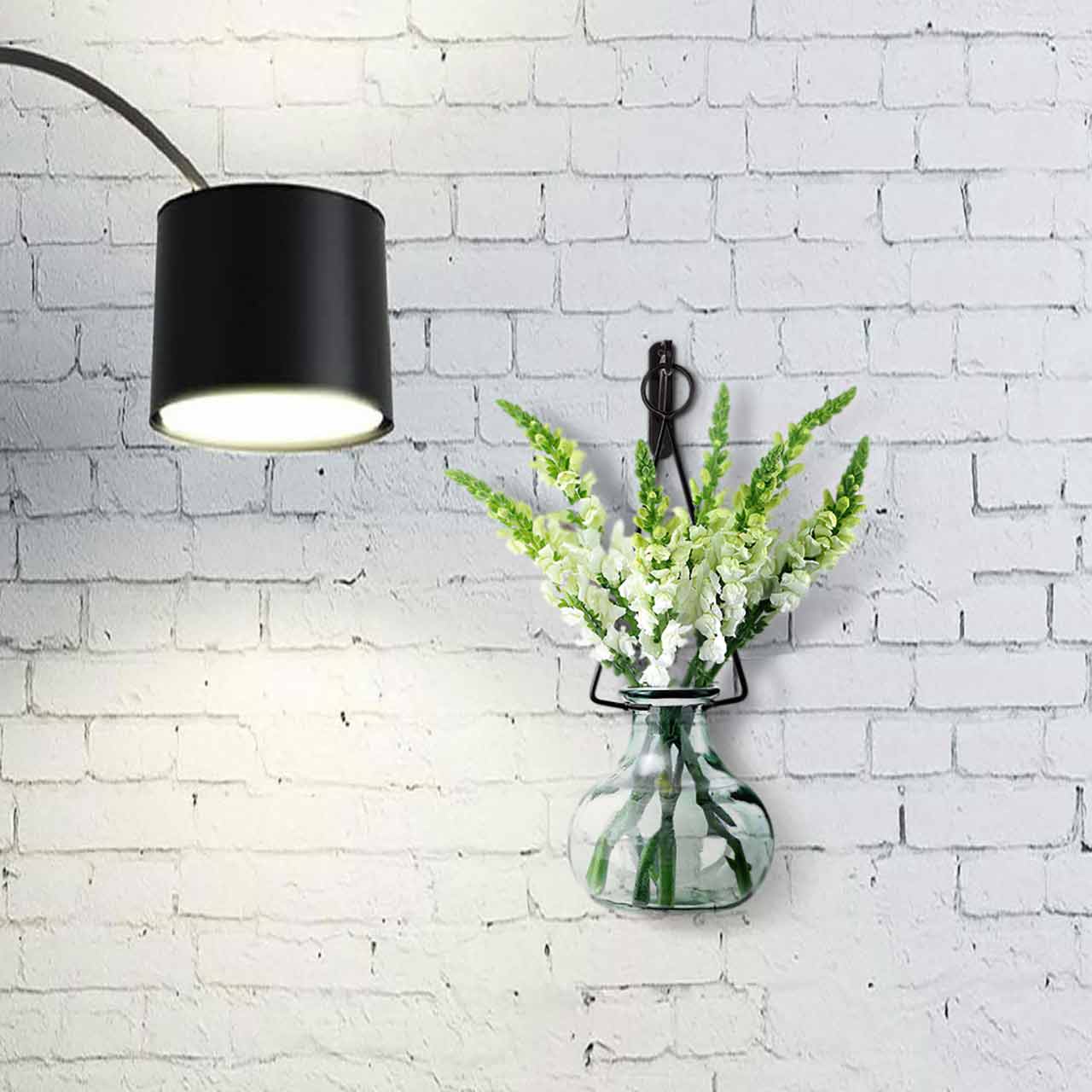 20" Gourd Glass Vase & Metal Hanger