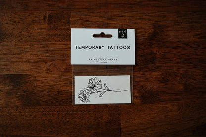 April Birth Flower - Daisy Temporary Tattoos