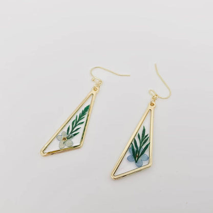 Dried Flower Myosotis Sylvatica Pressed Plant Earrings