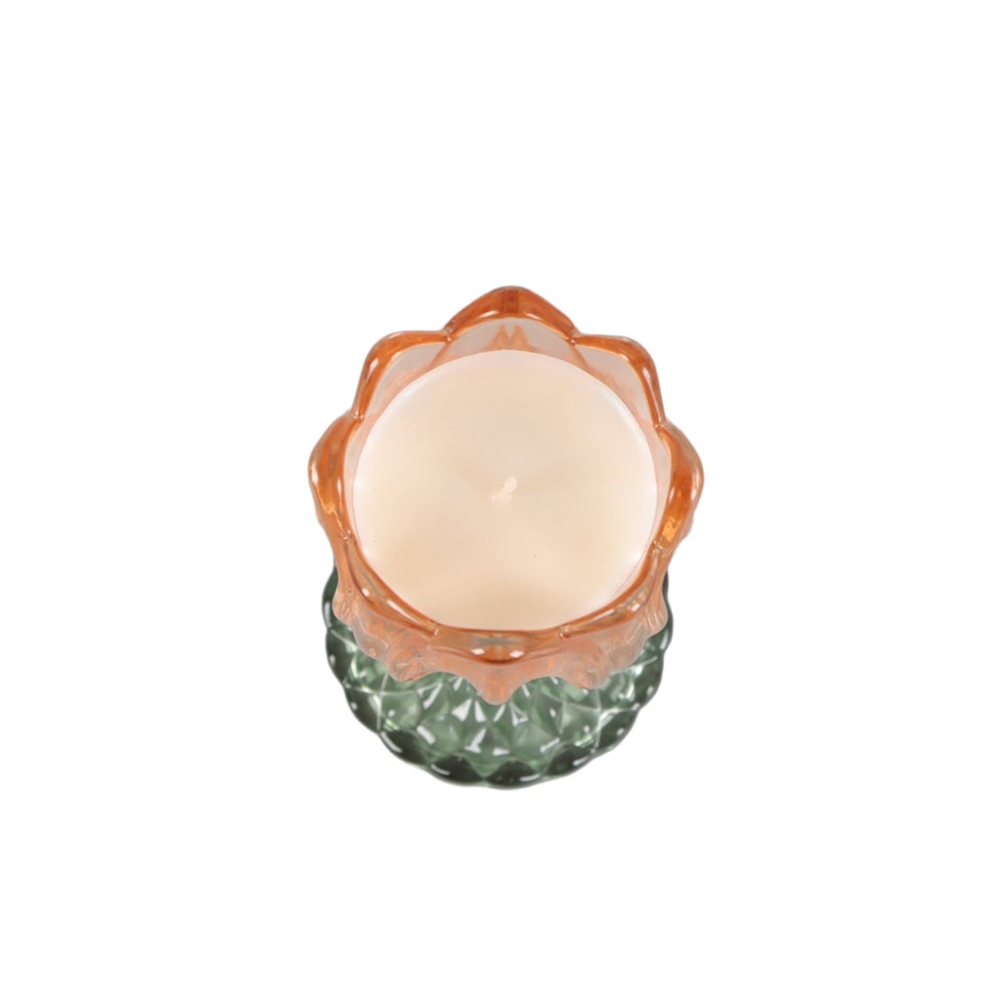 Iridescent Tulip Pedestal Glass Candle 5.88"
