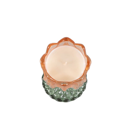 Iridescent Tulip Pedestal Glass Candle 5.88"