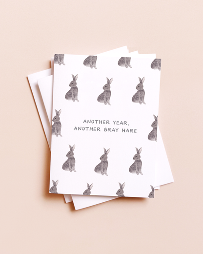 Gray Hares Birthday 4x6 Card