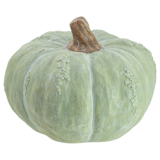 5.75" Round Chalky Green Pumpkin Fall