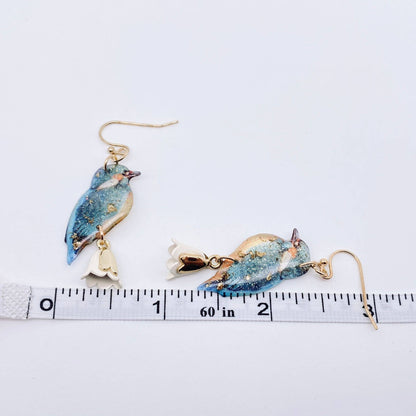 Bird Charm Dangle Earrings