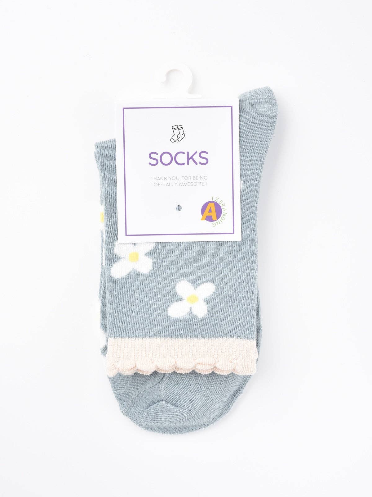 Rufia - Floral Lace Trim Mid-Calf Socks