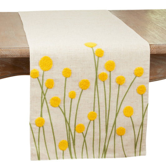Embroidered Flowers Runner