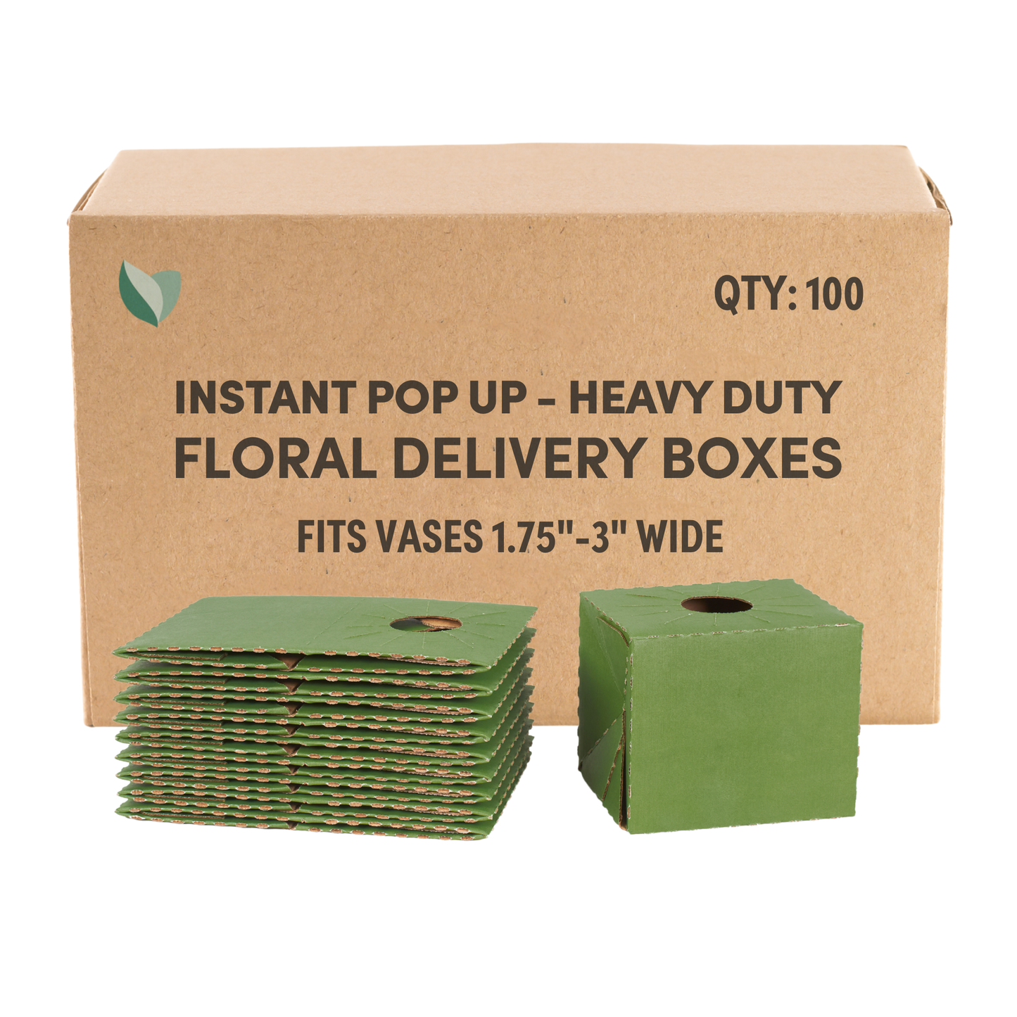 100PK - 5.5"L Pop Up Floral Delivery Box for Vase Transport
