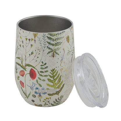 Stemless Insulated Wine Tumbler 12 oz.  - Greens and Flowers